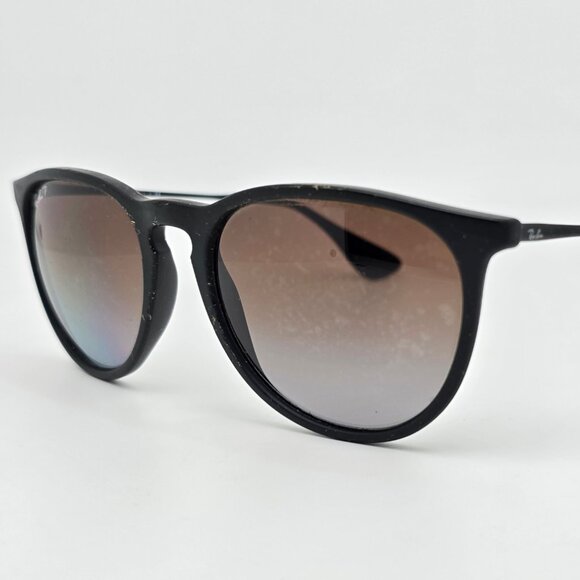 Ray-Ban RB4171 Erika Rubber Black Frame Polarized Brown Gradient Lens Sunglasses - Picture 1 of 14